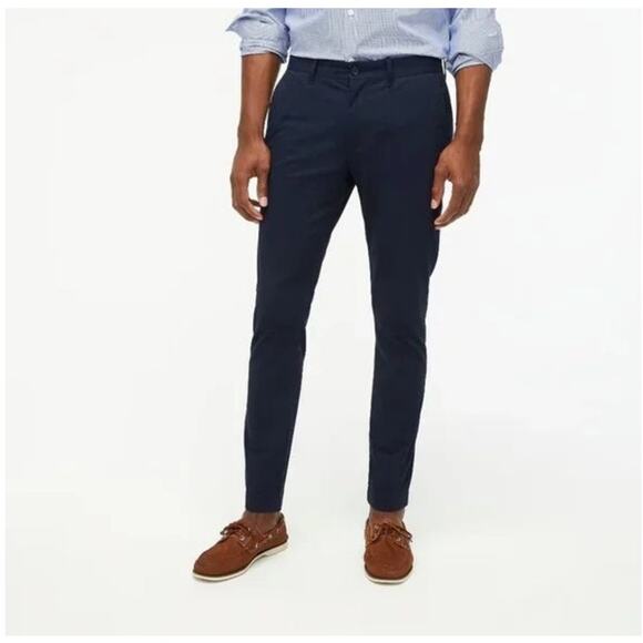 J Crew Flex Skinny Fit Chino Casual Work Office Black Pants US Men's 29x32 New - Picture 1 of 6